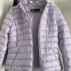 Zara Purple Puffer Jacket